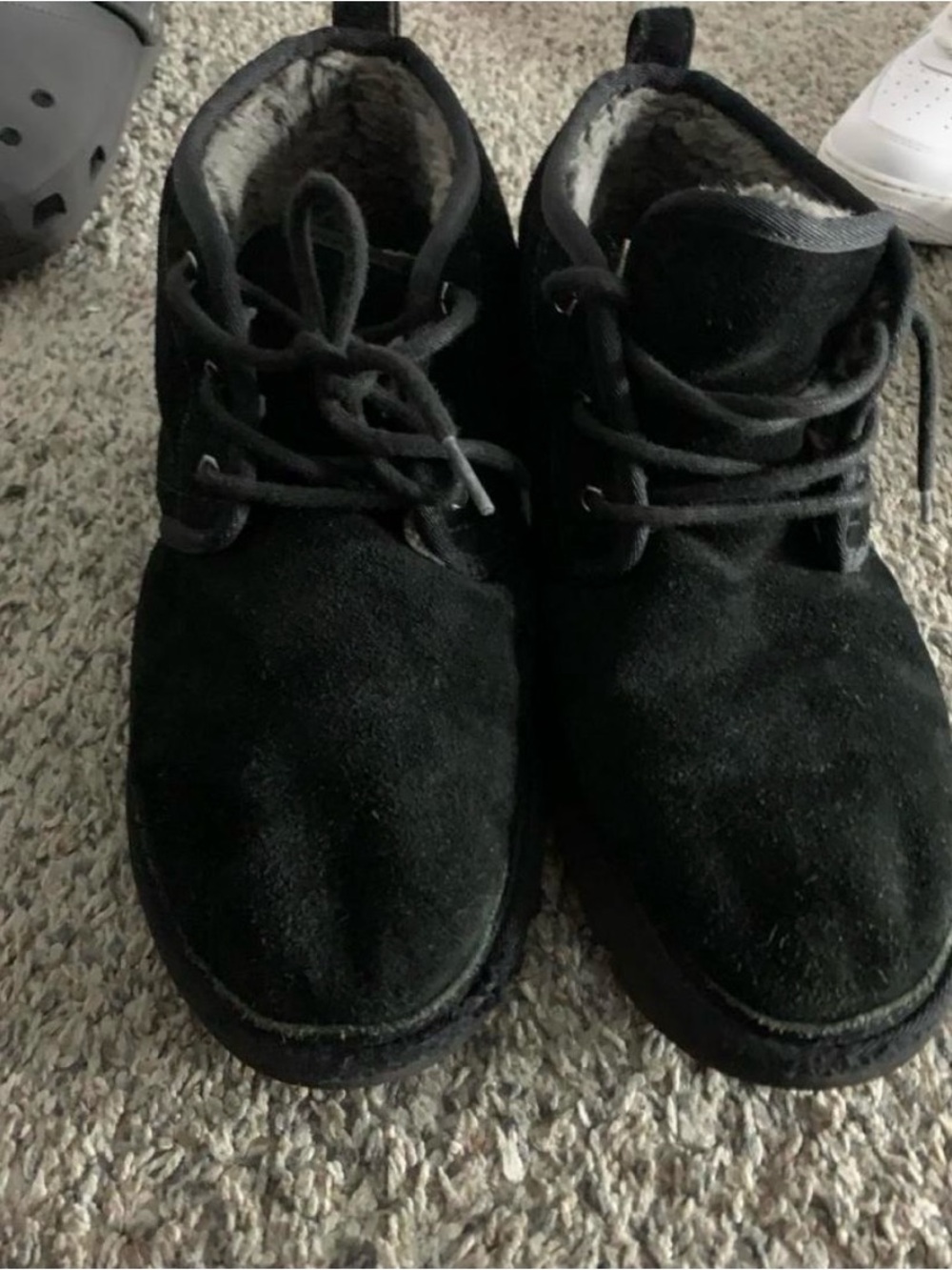 Men's Black Suede Lace-Up Casual Boots